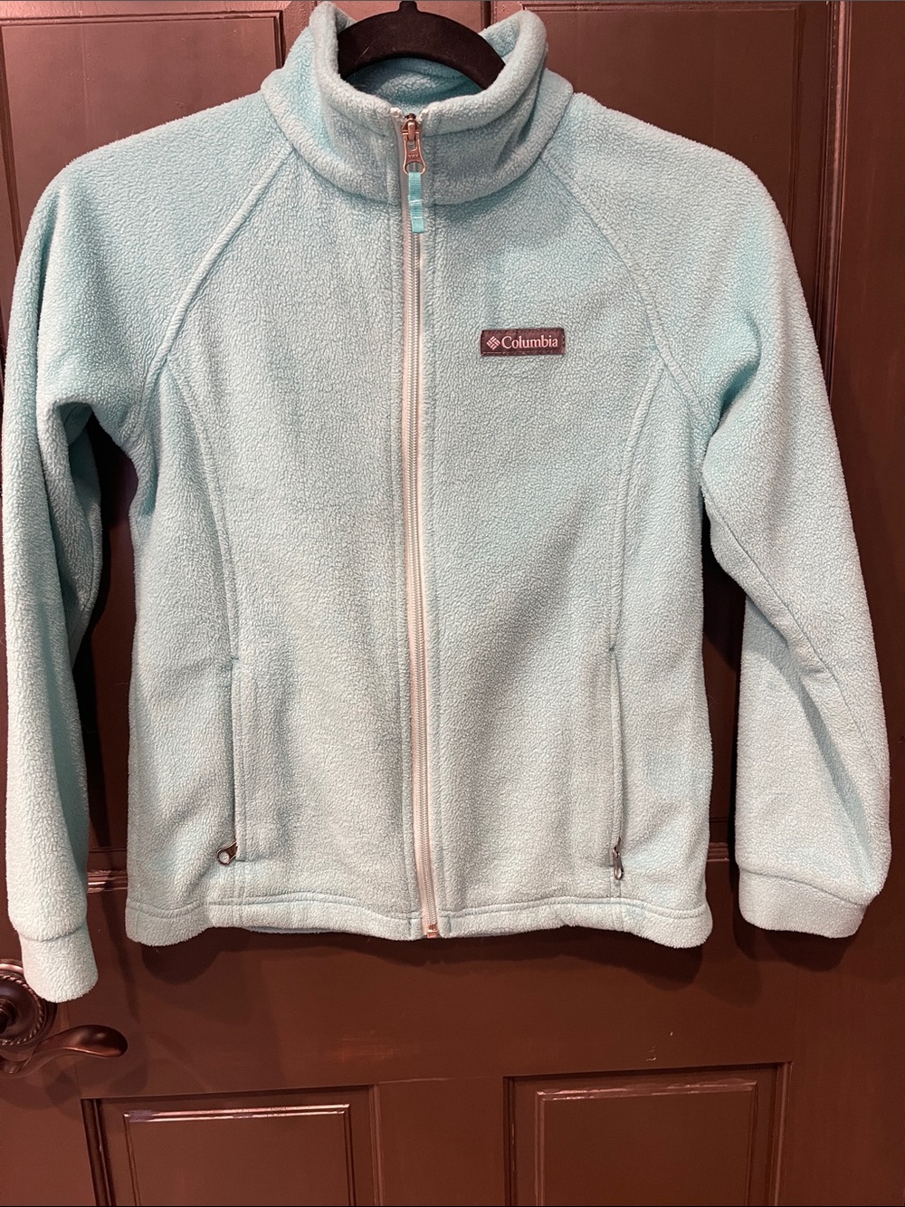 Columbia Light Aqua Full-Zip Fleece Jacket